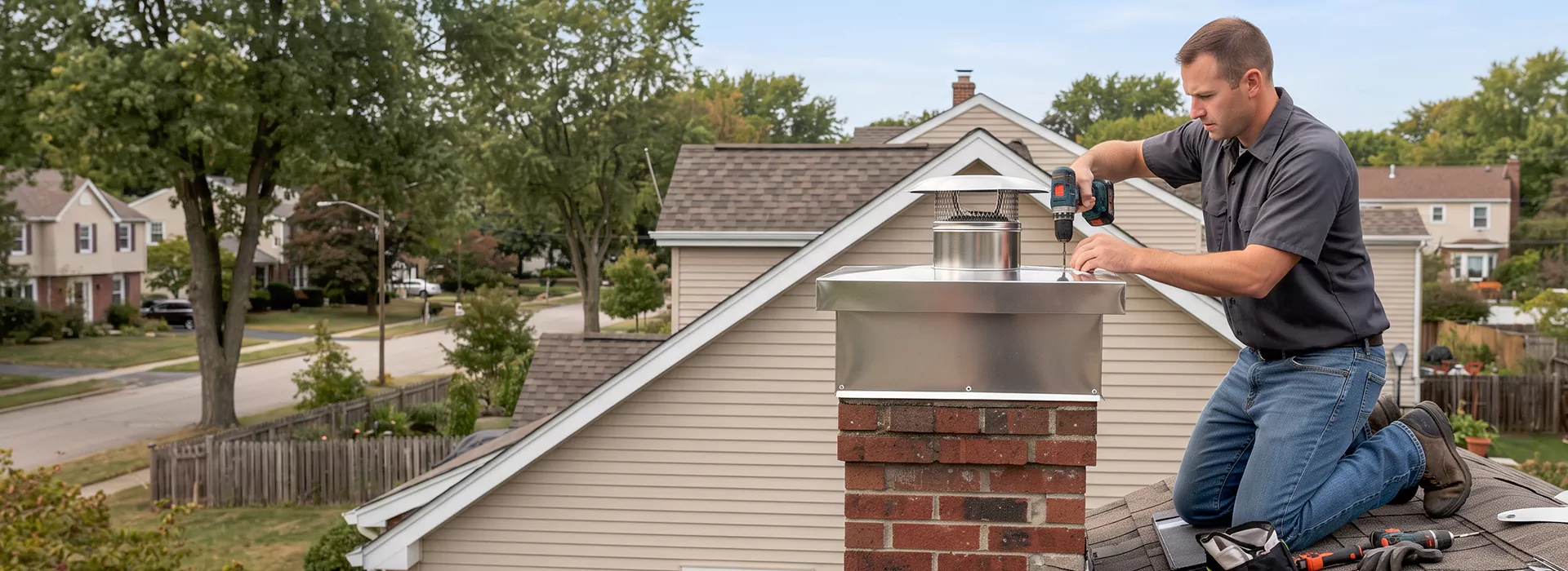 Chimney Chase Cover Installation Schertz, TX