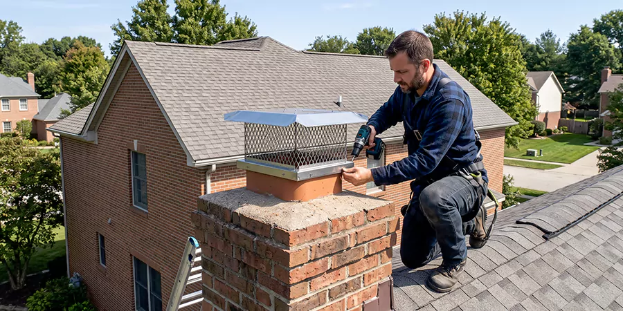 Masonry Chimney Spark Arrestor Installation Schertz