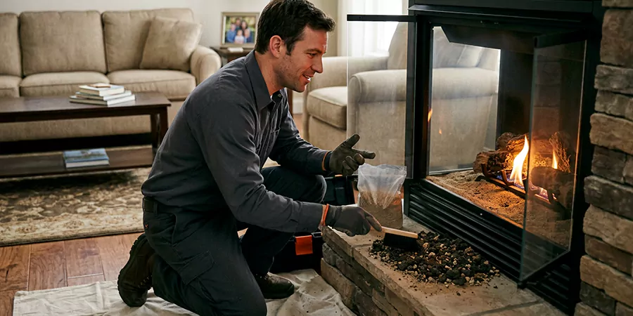 Sand and Embers for Gas Fireplace Schertz